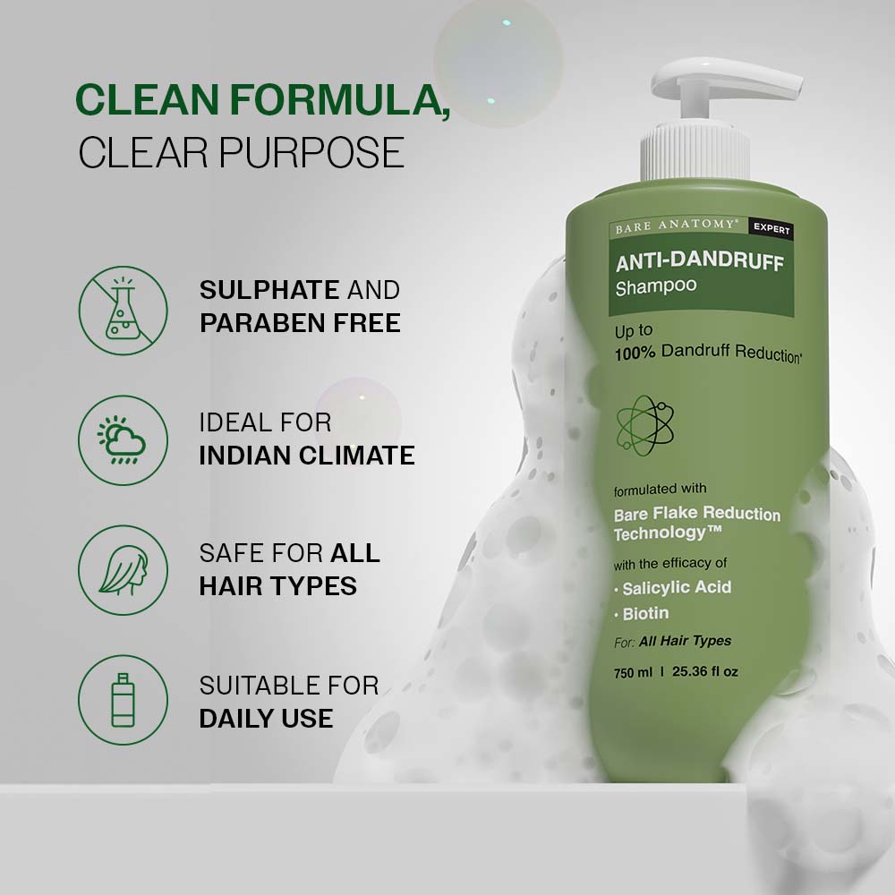 Bare Anatomy Expert Anti-Dandruff Shampoo| 750 ml