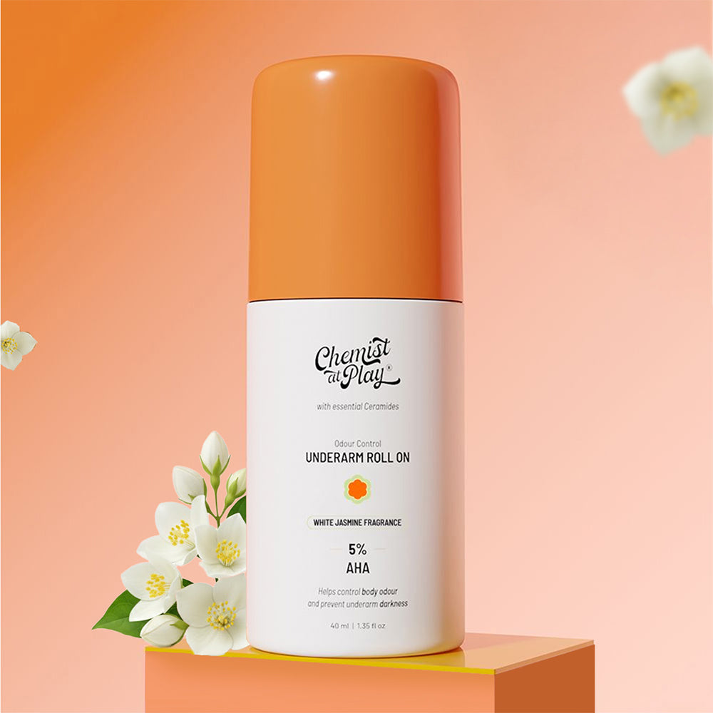 5% AHA Underarm Roll-On with Lactic Acid for Odour Control (White Jasmine) - 40 ml