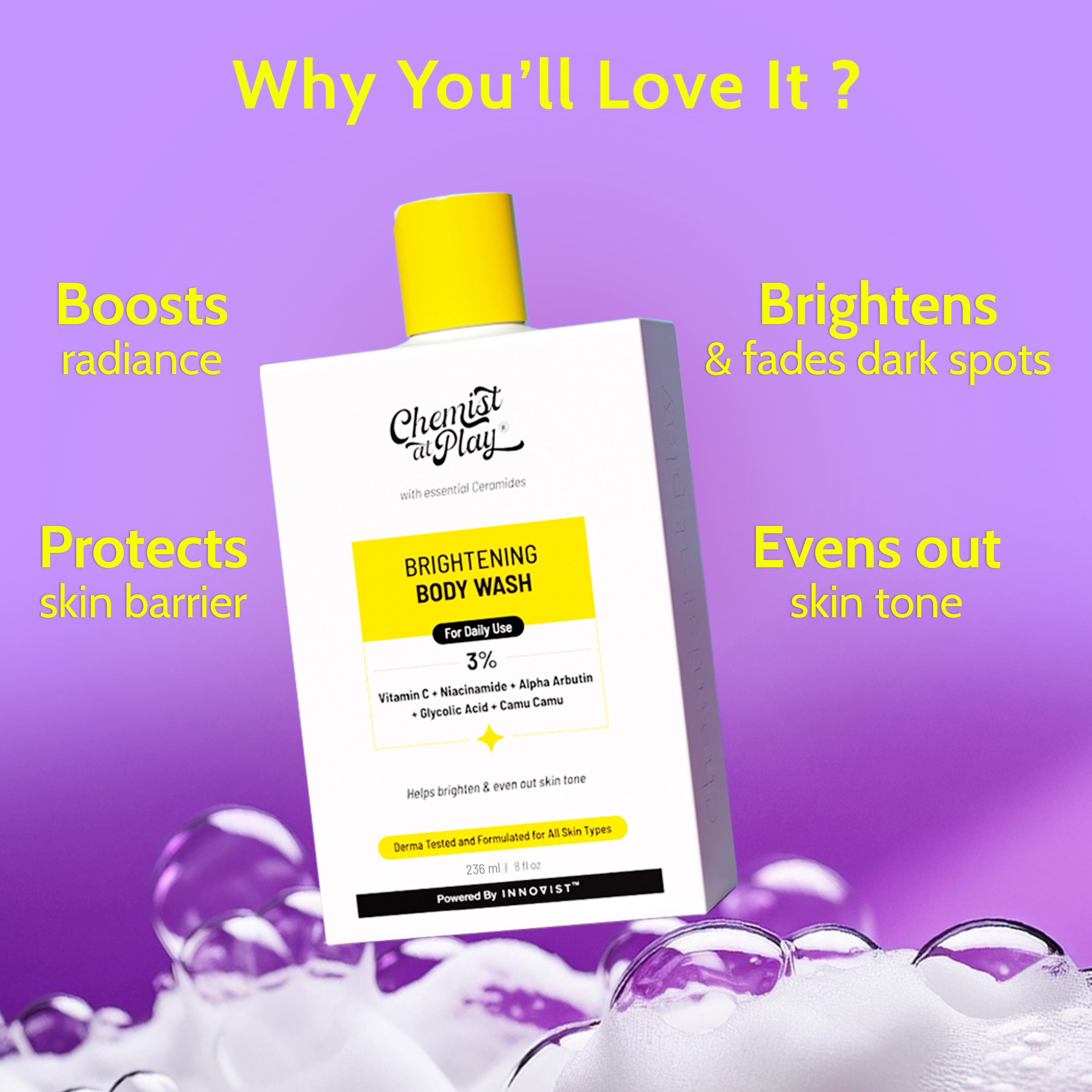 Brightening Body Wash with Vitamin C & Niacinamide - 236 ml