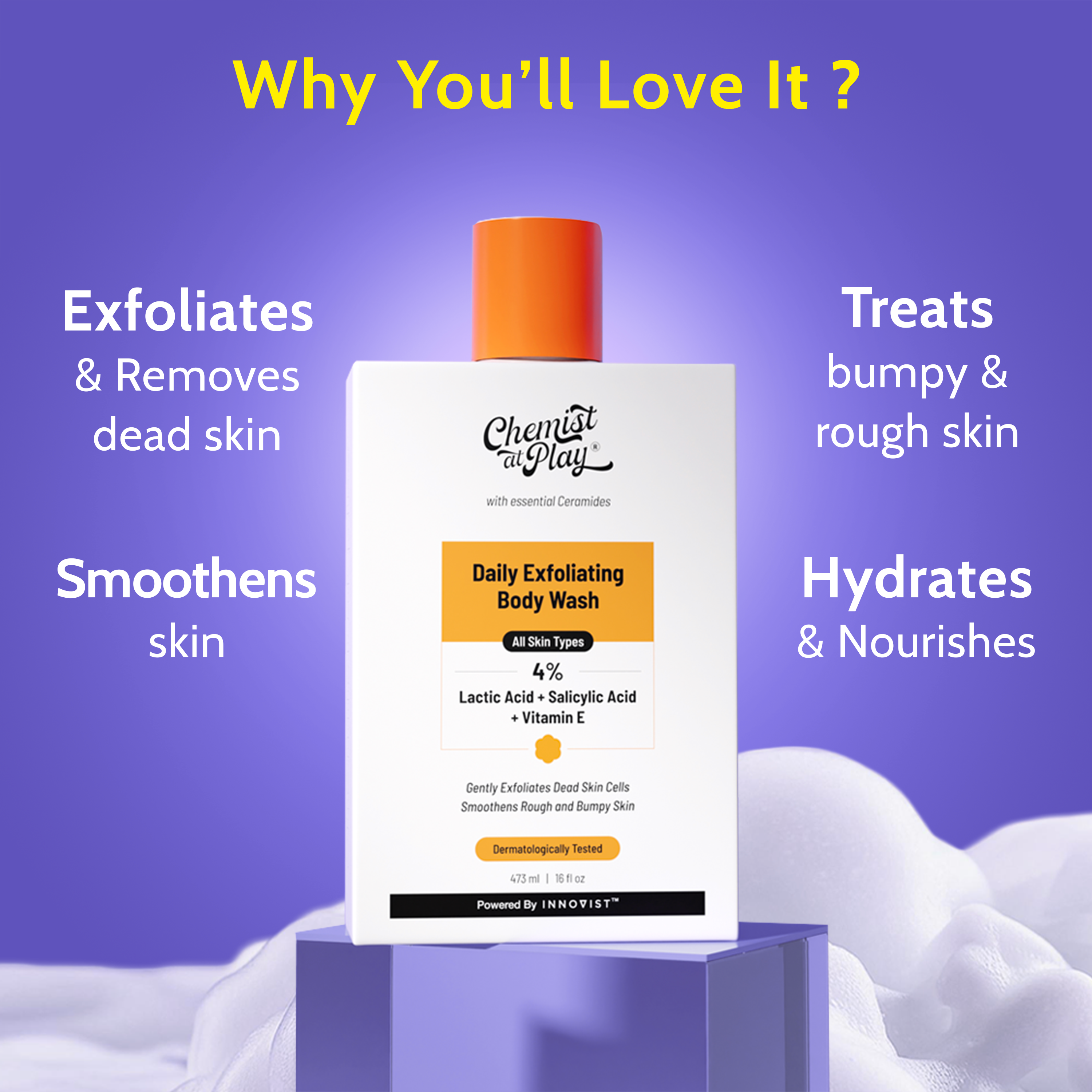 Exfoliating Body Wash with Lactic Acid & Salicylic Acid - 473 ml