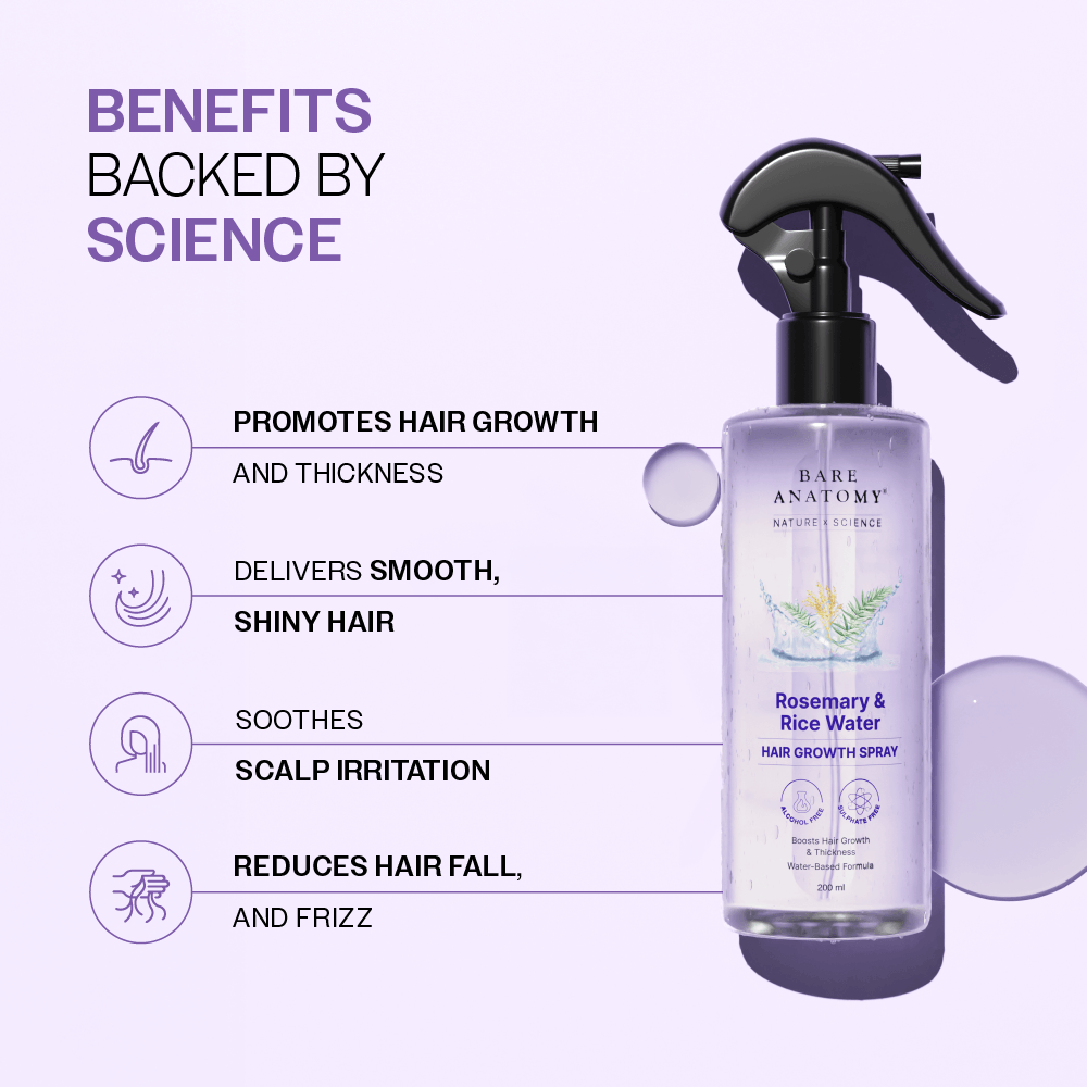 Rosemary & Rice Water Hair Growth Spray for Hair Growth & Thickness - 200 ml