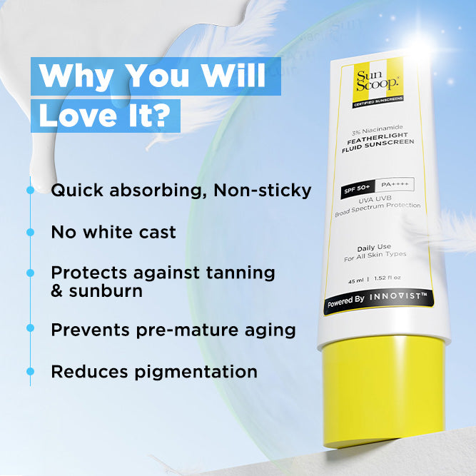 3% Niacinamide Featherlight Fluid Sunscreen| SPF 50+ PA++++| In-Vivo Tested - 45ml