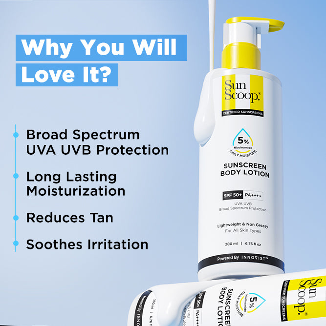 5% Niacinamide Sunscreen Body Lotion| SPF 50+ PA++++| In-Vitro Tested - 200ml