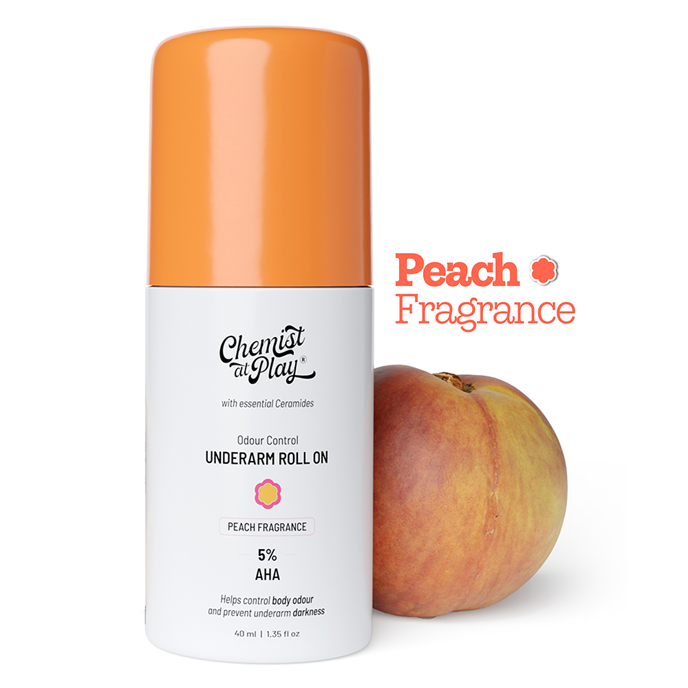 5% AHA Underarm Roll-On with Lactic Acid for Odour Control (Peach) - 40 ml