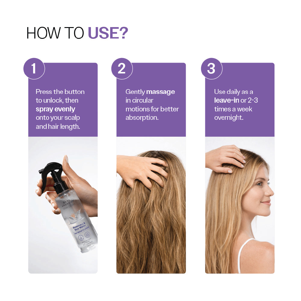 Rosemary & Rice Water Hair Growth Spray for Hair Growth & Thickness - 200 ml