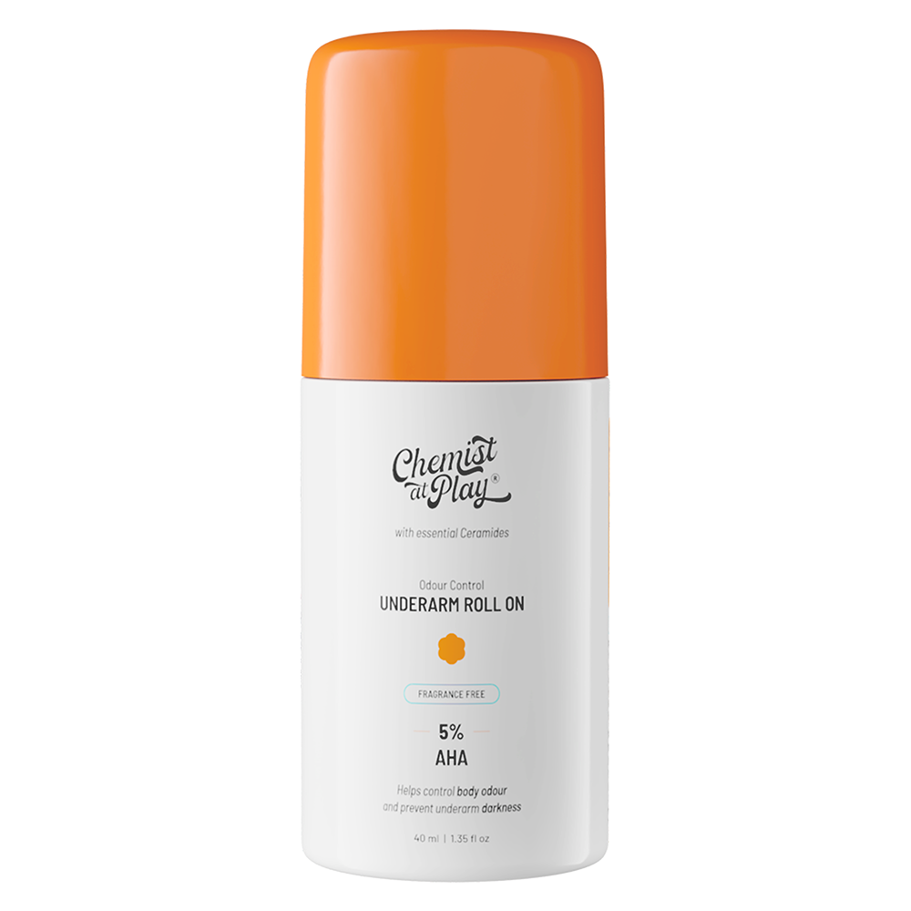 5% AHA Underarm Roll-On with Lactic Acid for Odour Control (Fragrance Free) - 40 ml