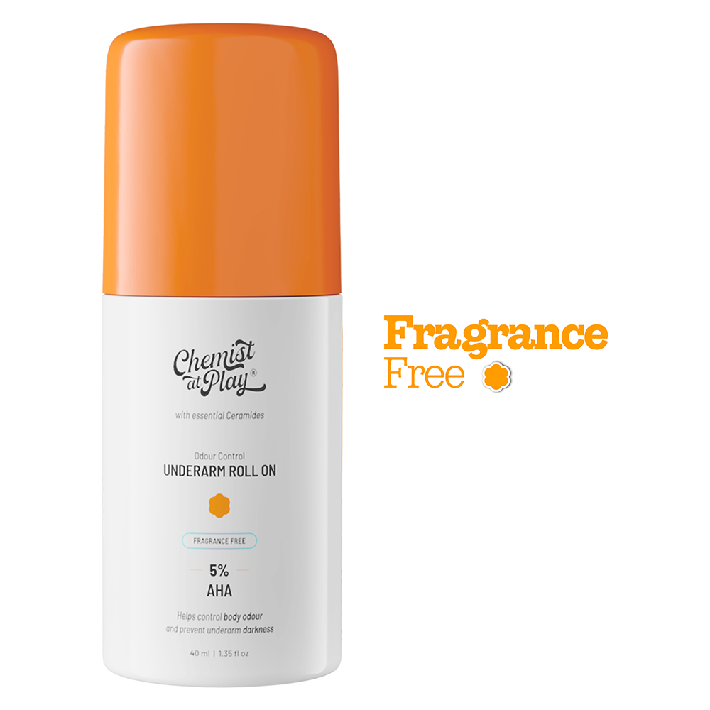 5% AHA Underarm Roll-On with Lactic Acid for Odour Control (Fragrance Free) - 40 ml