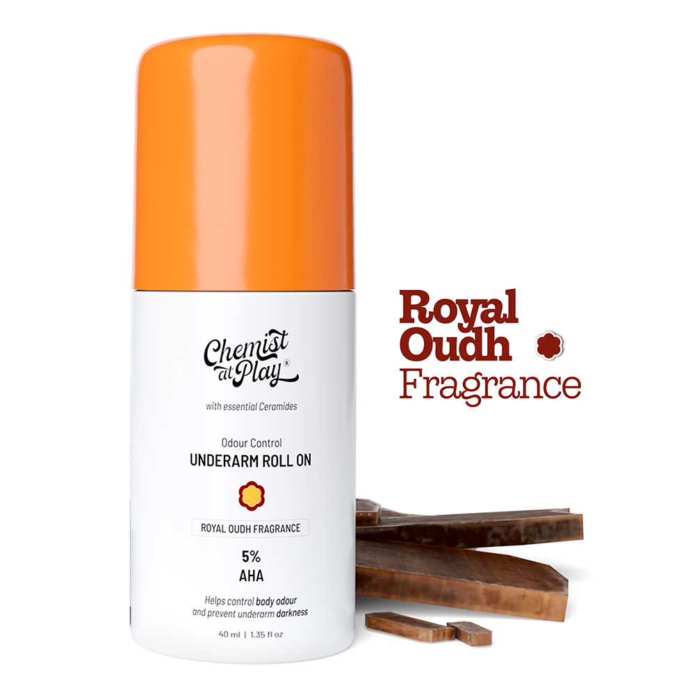 5% AHA Underarm Roll-On with Lactic Acid for Odour Control (Royal Oudh) - 40 ml