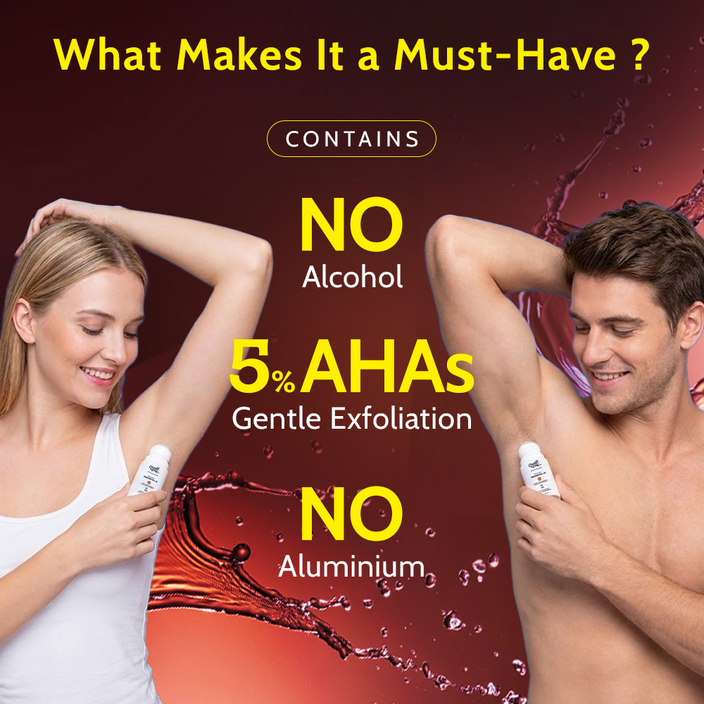 5% AHA Underarm Roll-On with Lactic Acid for Odour Control (Royal Oudh) - 40 ml