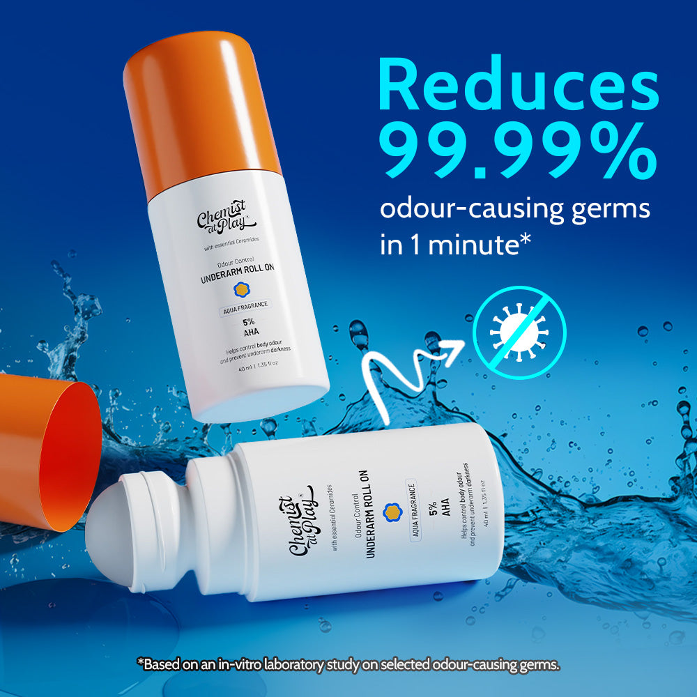 5% AHA Underarm Roll-On with Lactic Acid for Odour Control (Woody Musk) - 40 ml