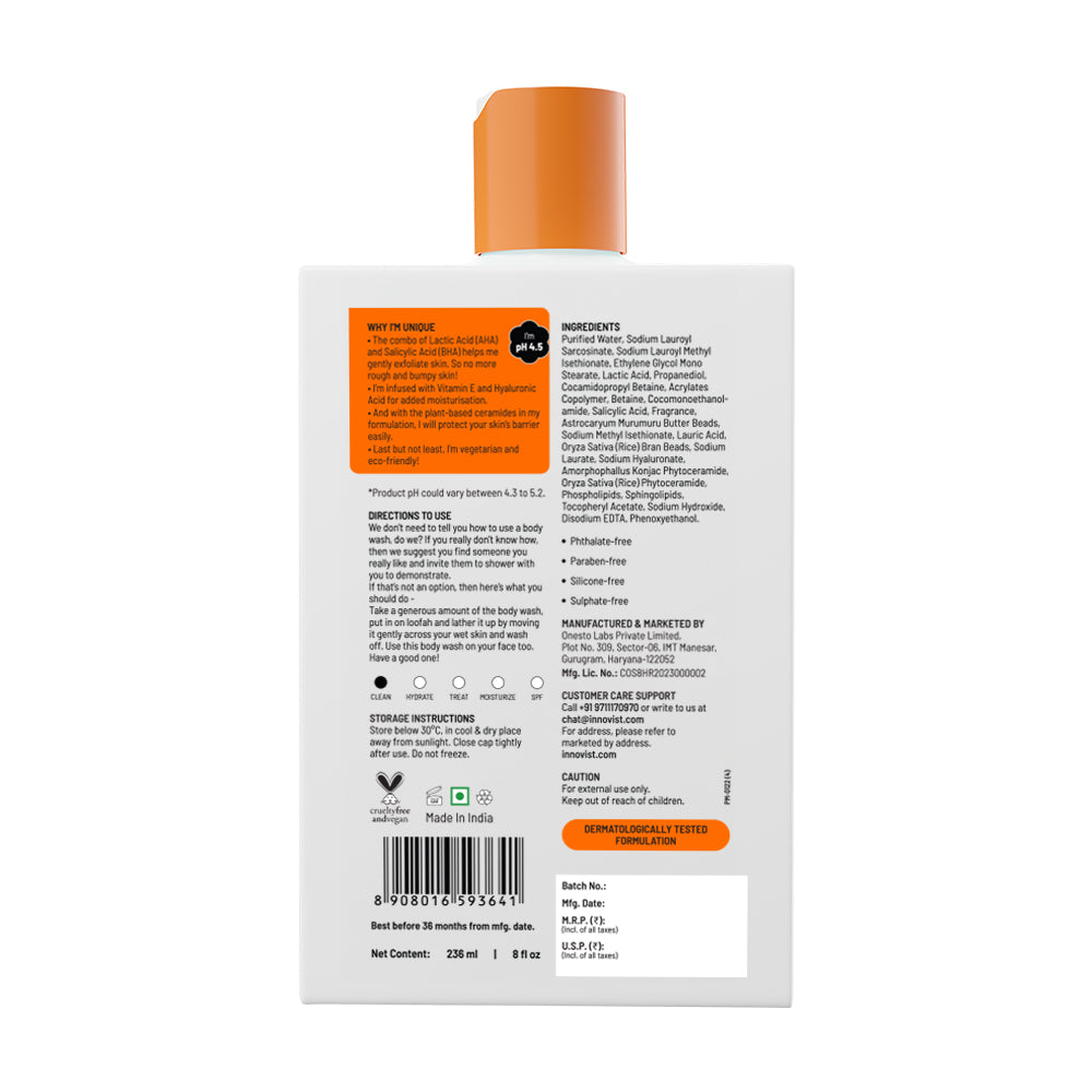 Exfoliating Body Wash with Lactic Acid & Salicylic Acid - 236 ml