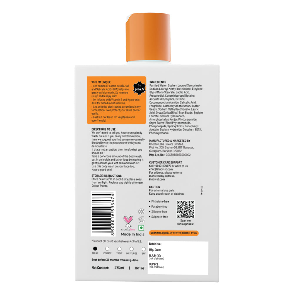 Exfoliating Body Wash with Lactic Acid & Salicylic Acid - 473 ml
